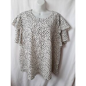 Shein animal print ruffle sleeve sz 3XL blouse